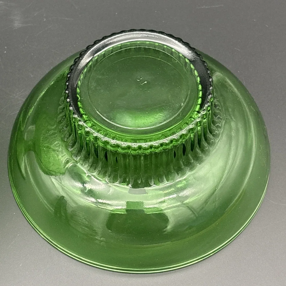Vintage Mid Century Green Glass Bowl Set - Federal & Anchor Hocking
